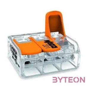 WAGO 221-613 30db,csomag 41A,450V leágazás 3x 0,5-6mm2 átlátszó  vezetékösszekötő