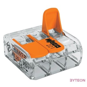 WAGO 221-613 30db,csomag 41A,450V leágazás 3x 0,5-6mm2 átlátszó  vezetékösszekötő