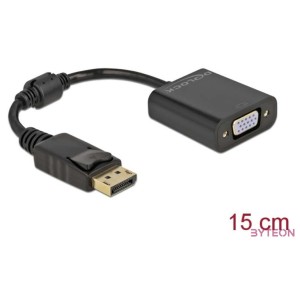 Delock 61006 DisplayPort 1.2 apa - VGA anya passzív fekete adapter