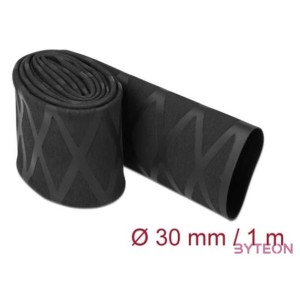 Delock 19596 1mx30mm csúszásmentes X-mintás fekete zsugorcső