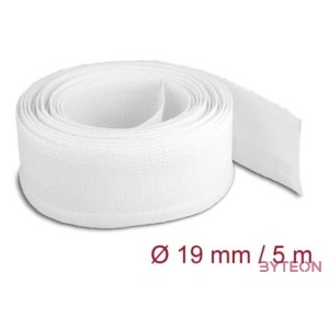 Delock 20817 5mx19mm fehér tépőzáras fonott kábelharisnya