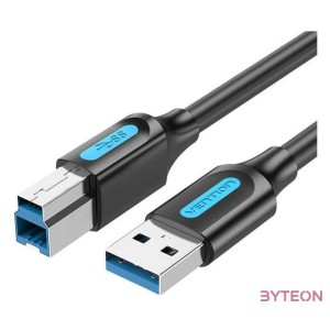USB 3.0 A to B cable Vention COOBI 3m Black PVC