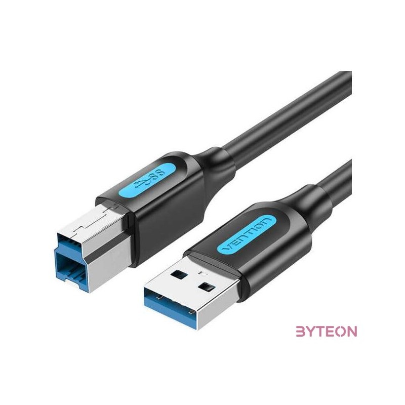 USB 3.0 A to B cable Vention COOBI 3m Black PVC