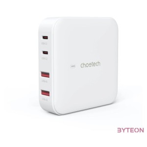 Deskop charger Choetech PD8008,  2x USB-C, 2x USB-A, GaN, 100W (white)