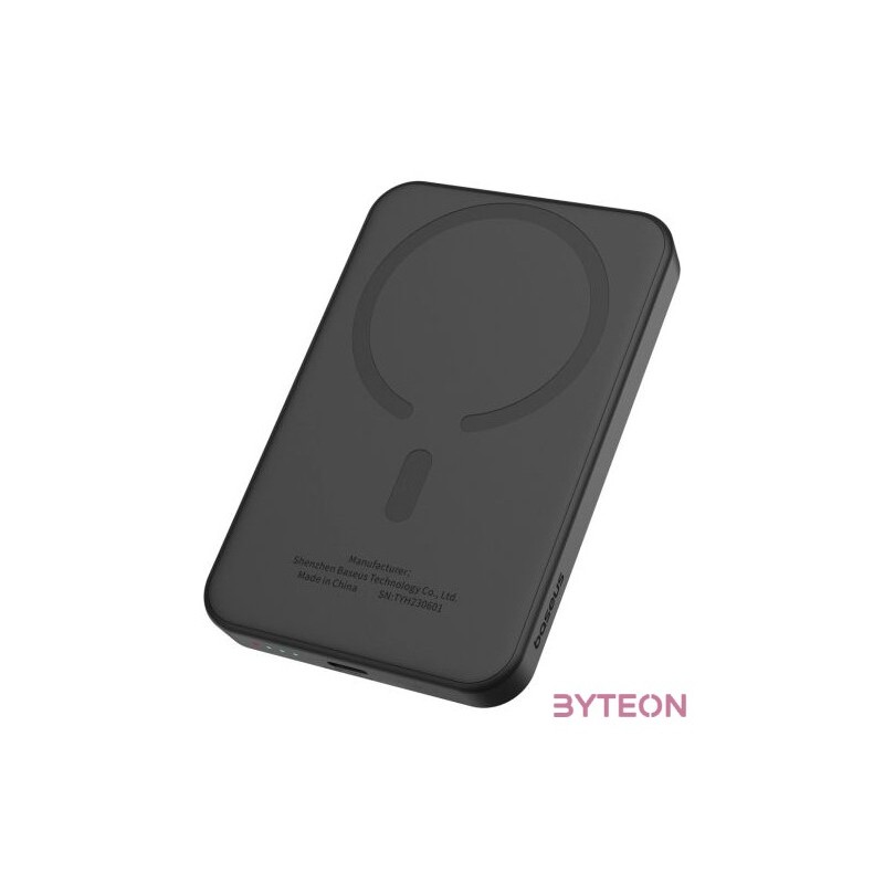 Baseus Mágneses Mini Powerbank, 5000mAh, USB-C 20W (fekete)
