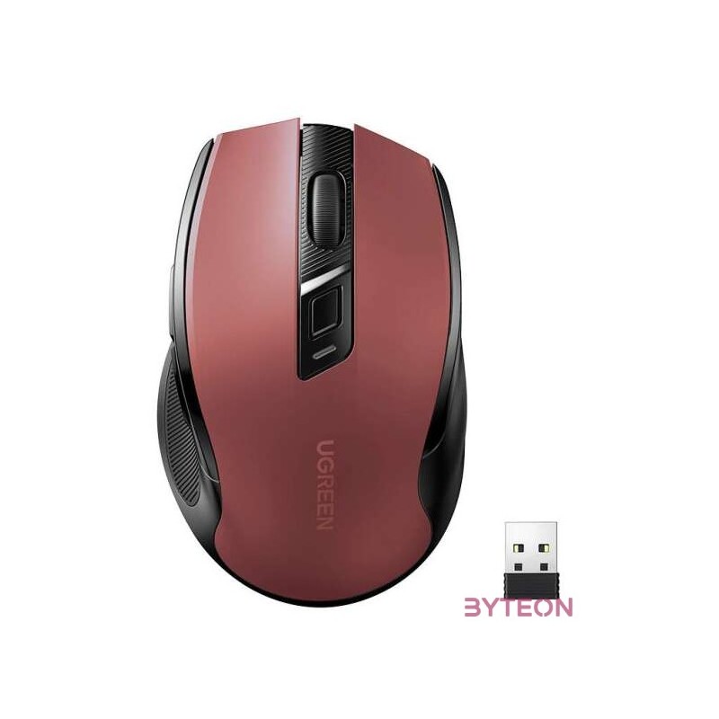 UGREEN MU006 Vezeték nélküli egér, 2,4 GHz  Bluetooth 5.0 (piros)