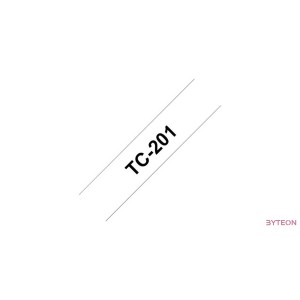 Brother TC-201 (12mm, 7.7m) laminált szalag - Fehér