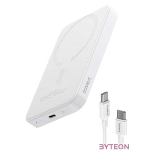 Baseus Mágneses Mini Powerbank, 5000mAh, USB-C, 20W (fehér)