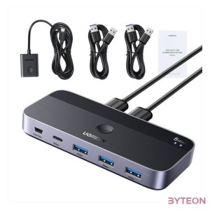 UGREEN CM662 USB 3.0 switch 2 bemenet 4 kimenet (fekete)