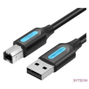 USB 2.0 A to USB-B cable with ferrite core Vention COQBL 2A 10m Black PVC