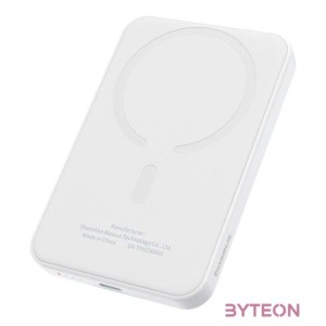 Baseus Mágneses Mini Powerbank, 5000mAh, USB-C, 20W (fehér)