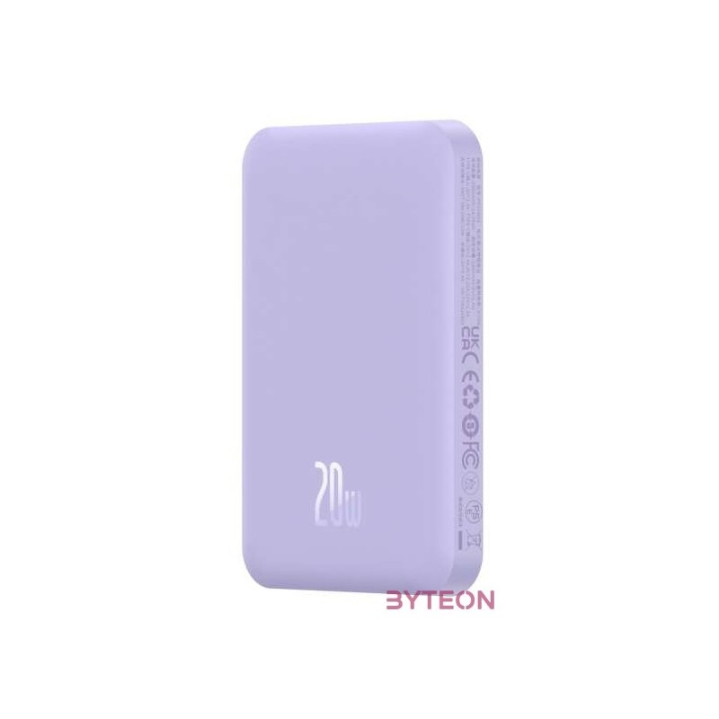 Baseus Mágneses Mini Powerbank, 5000mAh, 20W (lila)