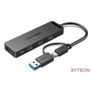 Huib 2in1 USB-C Interface, 4-port USB 3.0 and Power Adapter Vention CHTBB 0.15m