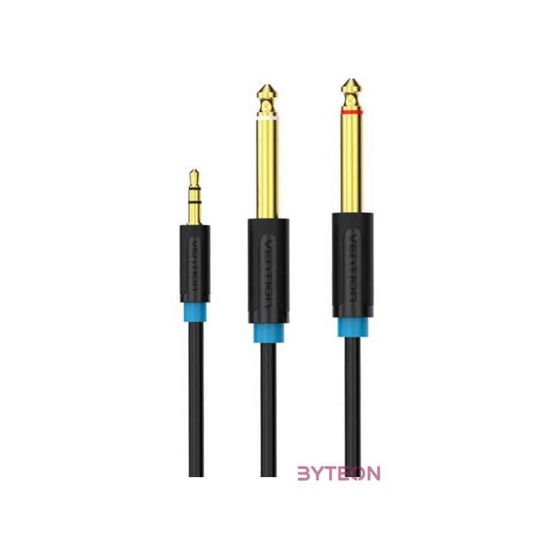 Audio Cable 3.5mm TRS to 2x 6.35mm Vention BACBF 1m (black)