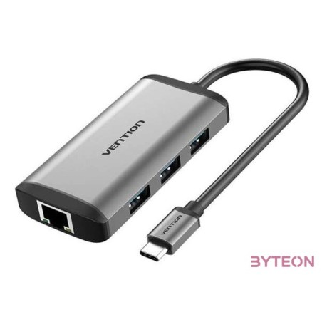 Docking Station 6 in 1 USB-C do HDMI, 3x USB3.0, RJ45, PD Vention CNCHB 0,15m gray