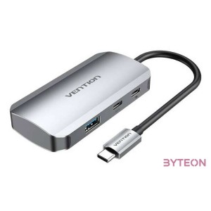 USB-C to USB-C Docking Station, 3x USB3.0, PD 0.15m Vention TNDHB, gray