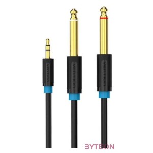 Audio Cable 3.5mm TRS to 2x 6.35mm Vention BACBF 1m (black)