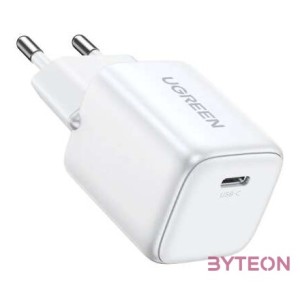UGREEN 15326 Nexode mini töltő, USB-C, PD3.0, QC4.0, GaN, 30W (fehér)