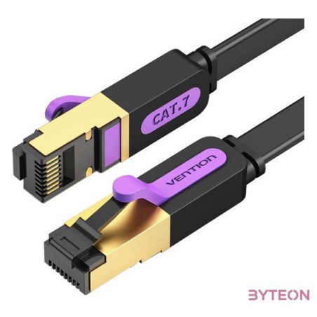 Flat Network Cable UTP CAT7 Vention ICABG RJ45 Ethernet 10Gbps 1.5m Black