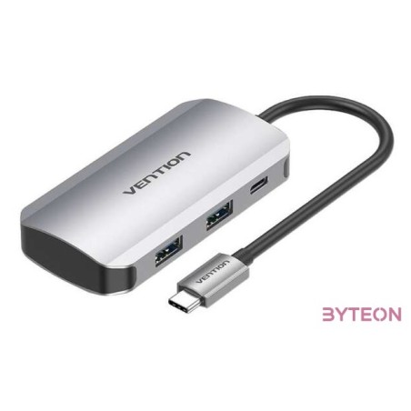 USB-C Docking Station to 4x USB3.0, PD 0.15m Vention TNBHB (gray)