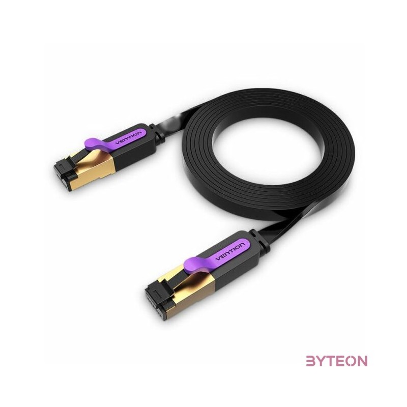 Flat Network Cable UTP CAT7 Vention ICABF RJ45 Ethernet 10Gbps 1m Black