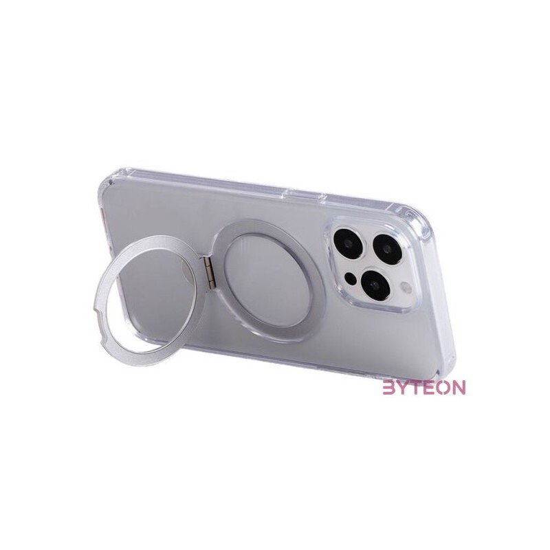 Magnetic protective phone case with holder Joyroom JR-BP004 for iPhone 15 Pro Max (transparent)