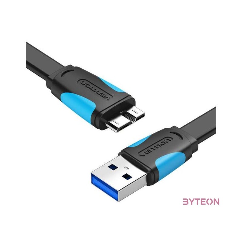 Flat USB 3.0 A to Micro-B cable Vention VAS-A12-B100 1m Black