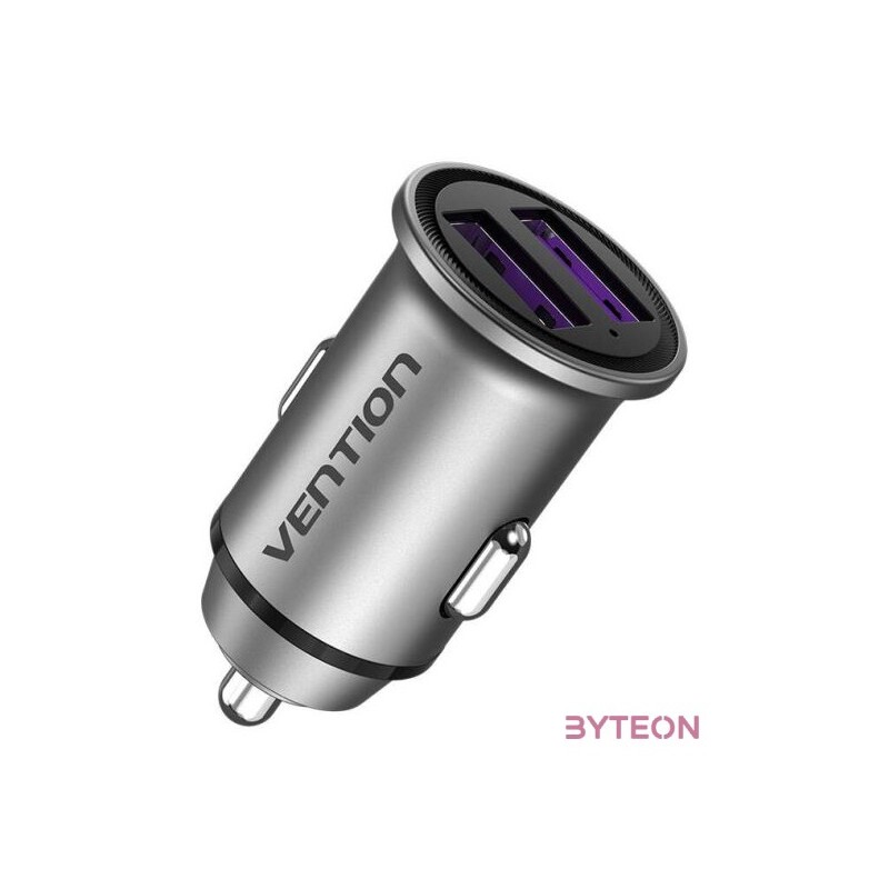 Car Charger 2x USB Vention FFEH0 30W Gray