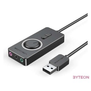 External USB audio card Vention CDRBB 15cm (black)