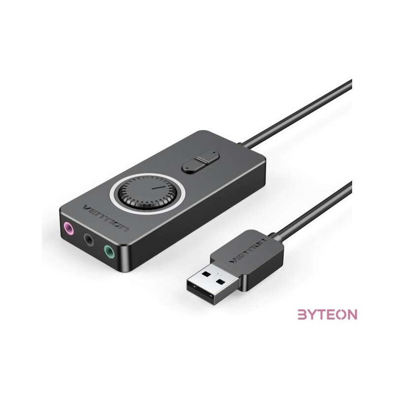 External USB audio card Vention CDRBB 15cm (black)