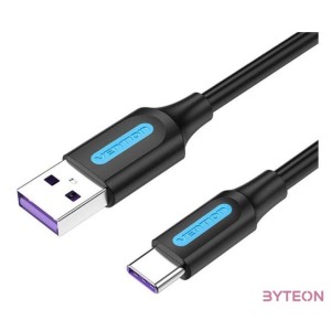 USB 3.0 A to USB-C Cable Vention COZBD 3A 0.5m Black PVC