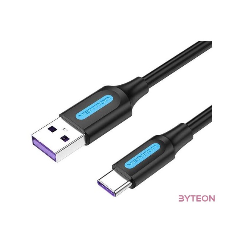 USB 3.0 A to USB-C Cable Vention COZBD 3A 0.5m Black PVC