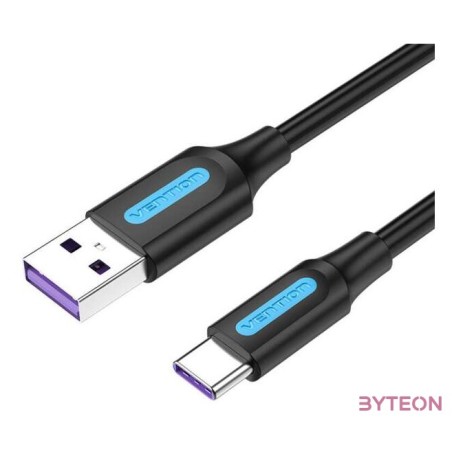 USB 3.0 A to USB-C Cable Vention COZBD 3A 0.5m Black PVC