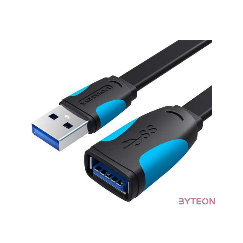 Flat USB 3.0 extender Vention VAS-A13-B200 2m Black