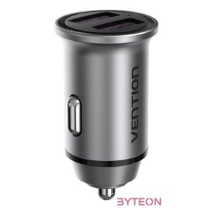 Car Charger 2x USB Vention FFEH0 30W Gray