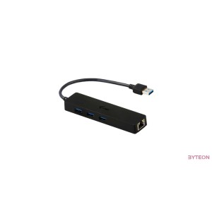 HUB i-tec U3GL3SLIM 3 port + RJ45 [USB3.0] - Fekete