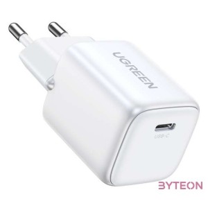 UGREEN 15326 Nexode mini töltő, USB-C, PD3.0, QC4.0, GaN, 30W (fehér)