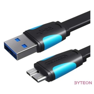 Flat USB 3.0 A to Micro-B cable Vention VAS-A12-B100 1m Black