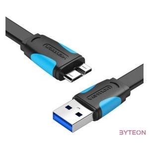 Flat USB 3.0 A to Micro-B cable Vention VAS-A12-B100 1m Black