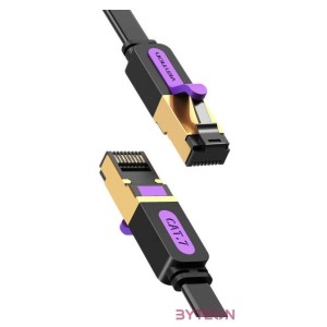 Flat Network Cable UTP CAT7 Vention ICABG RJ45 Ethernet 10Gbps 1.5m Black