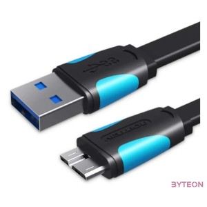 Flat USB 3.0 A to Micro-B cable Vention VAS-A12-B100 1m Black