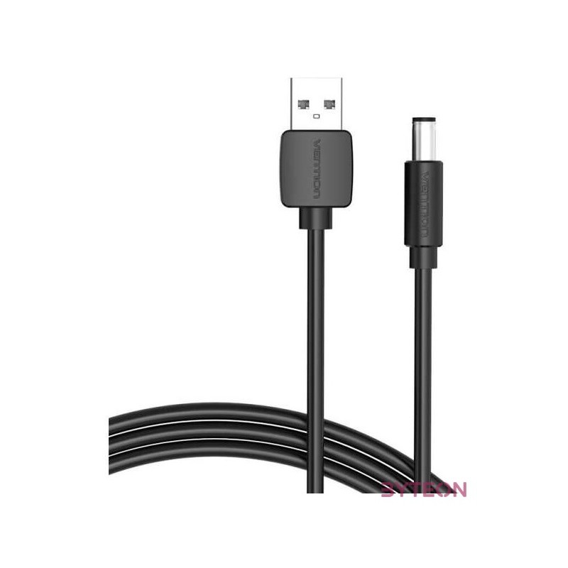 Power Cable USB 2.0 to DC 5.5mm Barrel Jack 5V Vention CEYBF 1m (black)
