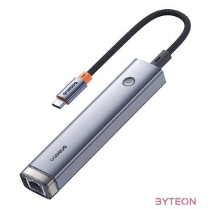 Baseus UltraJoy Series 5-Port HUB AIR, USB-C - HDMI, USB3.0x2, PD, RJ45 (szürke)