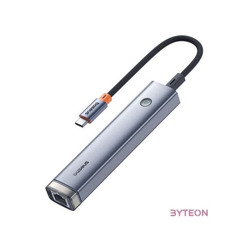 Baseus UltraJoy Series 5-Port HUB AIR, USB-C - HDMI, USB3.0x2, PD, RJ45 (szürke)
