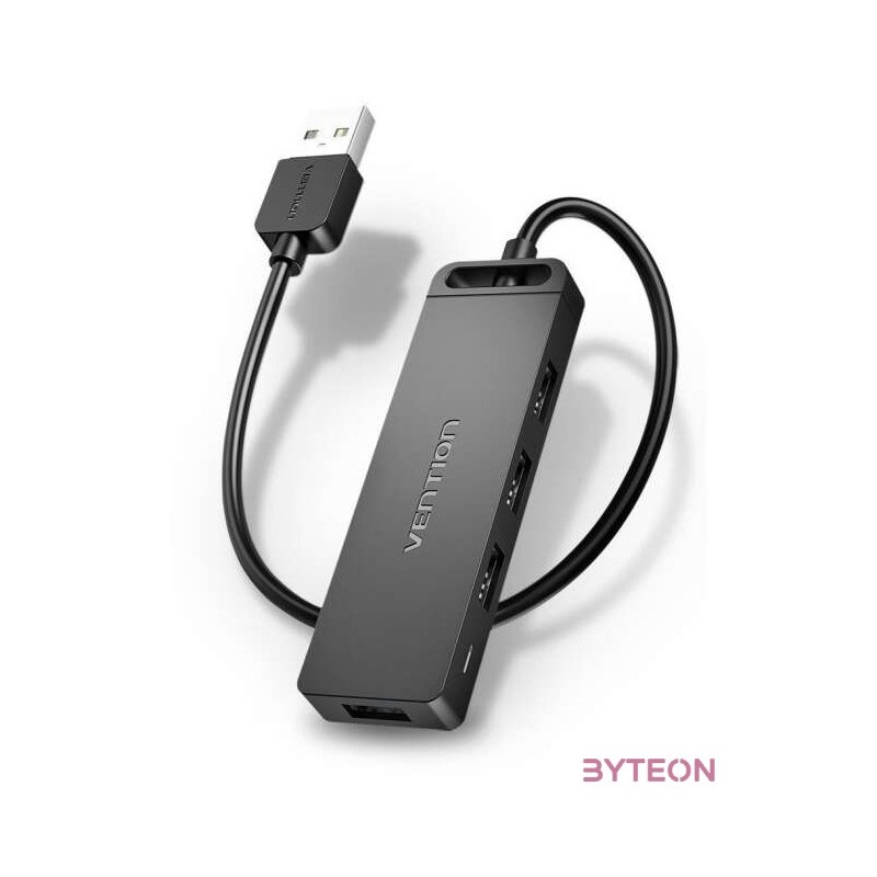 USB 2.0 4-Port Hub with Power Adapter Vention CHMBF 1m Black