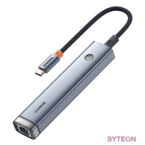 Baseus UltraJoy Series 5-Port HUB AIR, USB-C - HDMI, USB3.0x2, PD, RJ45 (szürke)