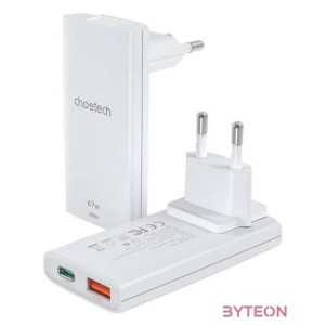 Mini travel wall charger Choetech PD6011 PD65W GaN slim USB-AC  (white)