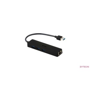 HUB i-tec U3GL3SLIM 3 port + RJ45 [USB3.0] - Fekete