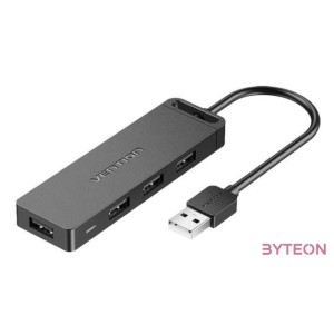 USB 2.0 4-Port Hub with Power Adapter Vention CHMBF 1m Black