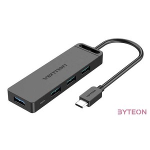 Hub 5in1 with 4 Ports USB 3.0 and USB-C cable Vention TGKBB 0,15m Black